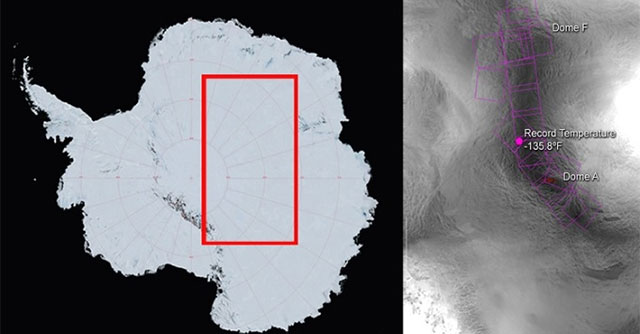 Vệ tinh NASA tiết lộ nơi lạnh nhất trên Trái đất