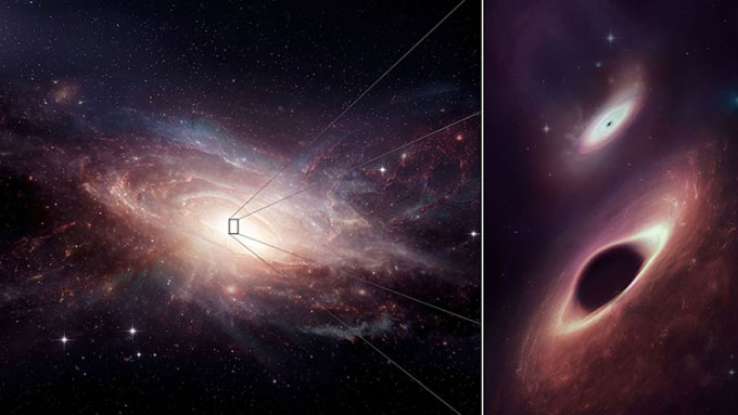 Mô phỏng cặp hố đen mới được phát hiện trong UGC 4211.