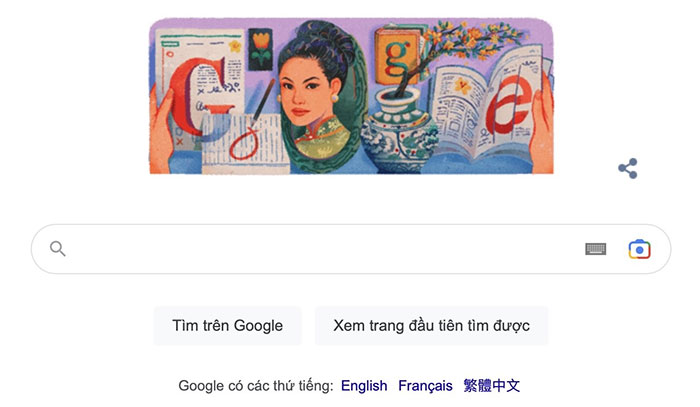 Google Doodle tôn vinh Sương Nguyệt Anh – nữ chủ bút Việt Nam đầu tiên