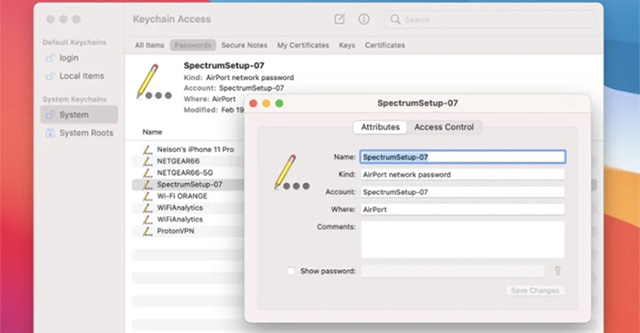 Cách tìm tất cả mật khẩu WiFi đã lưu trên Macbook và Windows