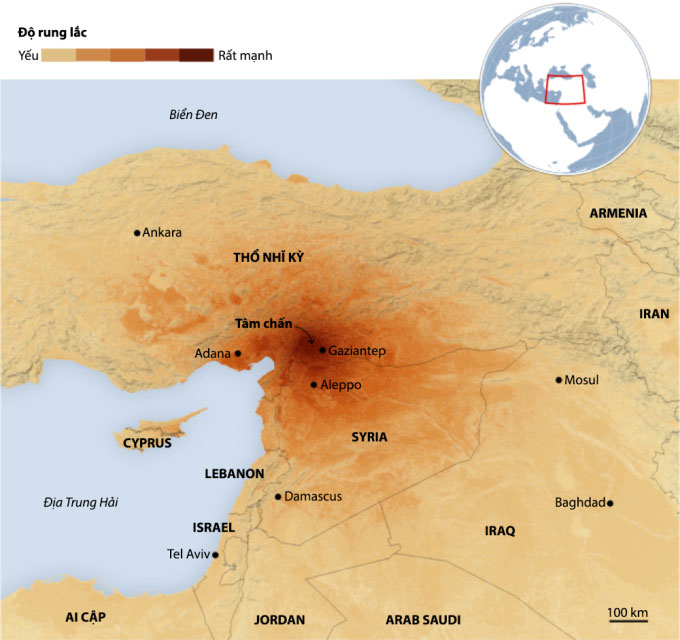 Hơn 3.800 người chết vì động đất ở Thổ Nhĩ Kỳ, Syria