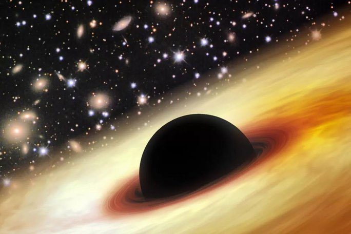 Ảnh đồ họa mô tả một lỗ đen quái vật