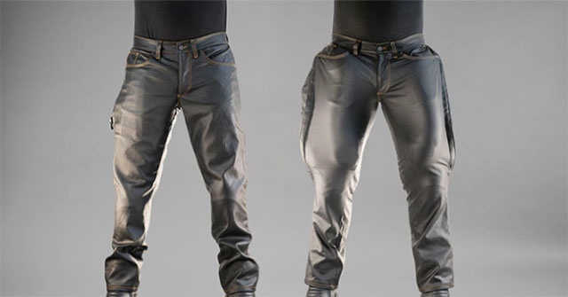 Quần jeans tự phồng giúp bảo vệ người đi xe máy