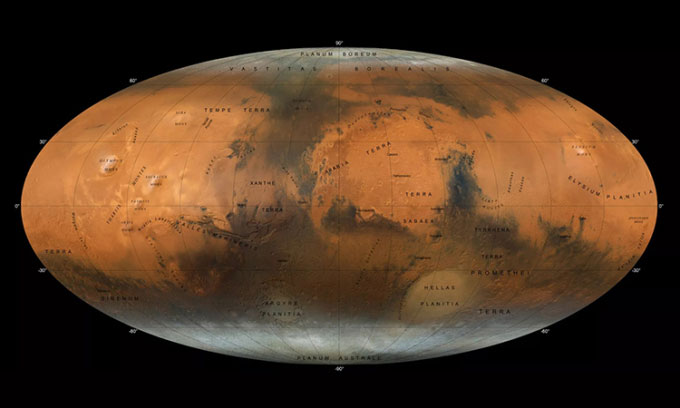 Tàu quỹ đạo UAE tạo ra bản đồ mới về sao Hỏa