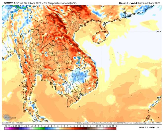 Sóng nhiệt tại Việt Nam và châu Á nhìn từ vệ tinh