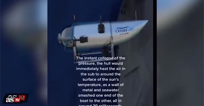 Khoảnh khắc mô phỏng tàu ngầm Titan nổ tung trong tích tắc 