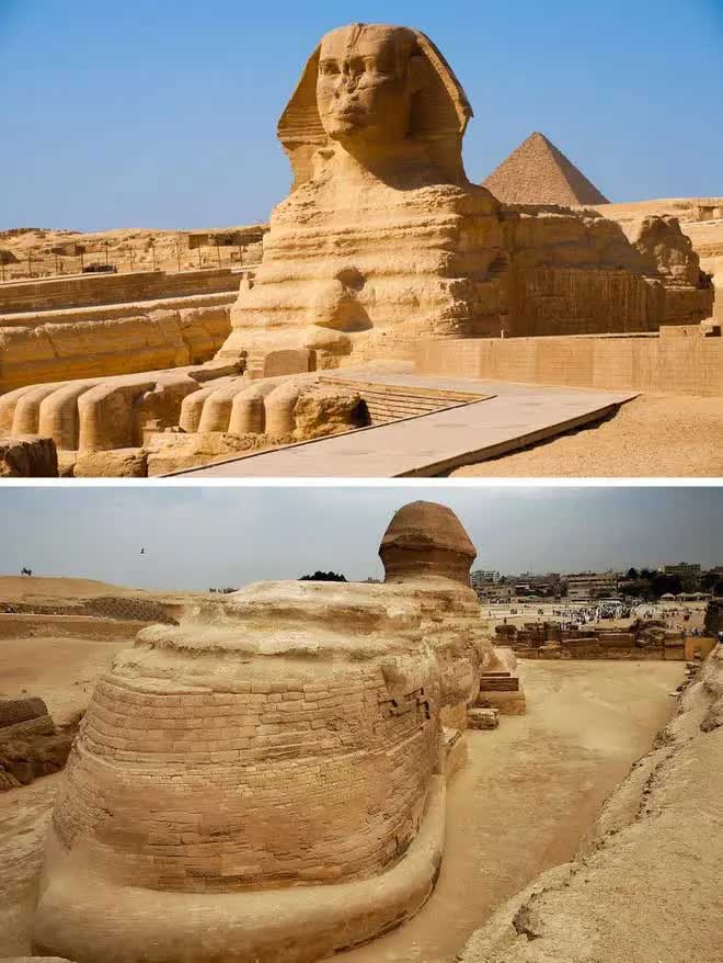  Tượng nhân sư tại Giza, Ai Cập có đuôi