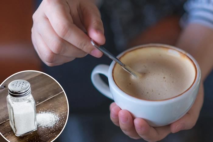Thêm muối vào cà phê, muối sẽ giúp bạn giữ nước tốt hơn, cân bằng chất lỏng trong cơ thể