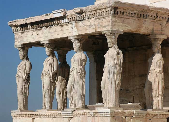  Parthenon thể hiện kỹ thuật kiến trúc của người Hy Lạp cổ đại. 