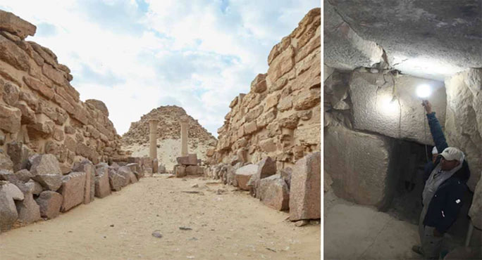 Kim tự tháp lừng danh Sahure và khu vực mà các nhà khoa học phát hiện lối đi bí mật