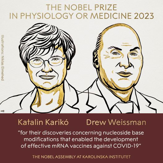 Hai nhà khoa học giành giải Nobel Y Học 2023.