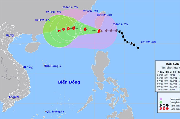 Bão Koinu đã đi vào Biển Đông, trở thành bão số 4 trong năm 2023
