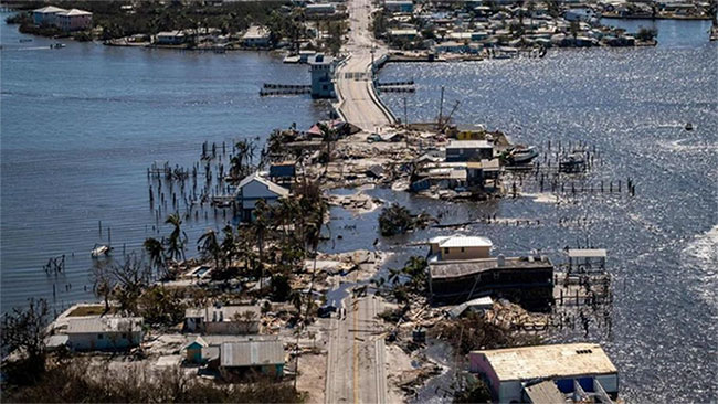 Khu phố Matlacha bị phá hủy sau cơn bão Ian ở Fort Myers, Florida, vào ngày 30-9-2022