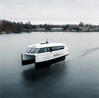 Phà bay lần đầu chạy trên mặt nước ở Thụy Điển