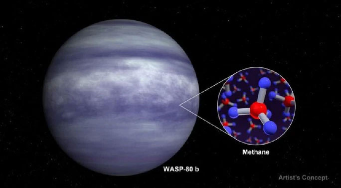 WASP-80b có bầu khí quyển ngập methane
