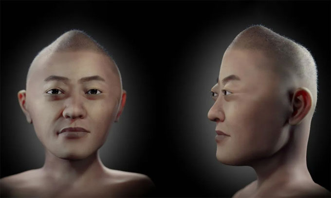 Tái tạo khuôn mặt người cổ đại với hộp sọ bị biến dạng