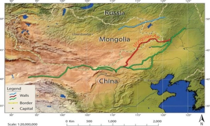 Bức tường cong dài 405km bí ẩn chạy khắp Mông Cổ