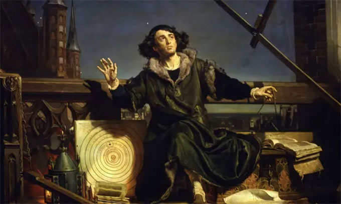 Tranh vẽ nhà thiên văn Nicholas Copernicus.