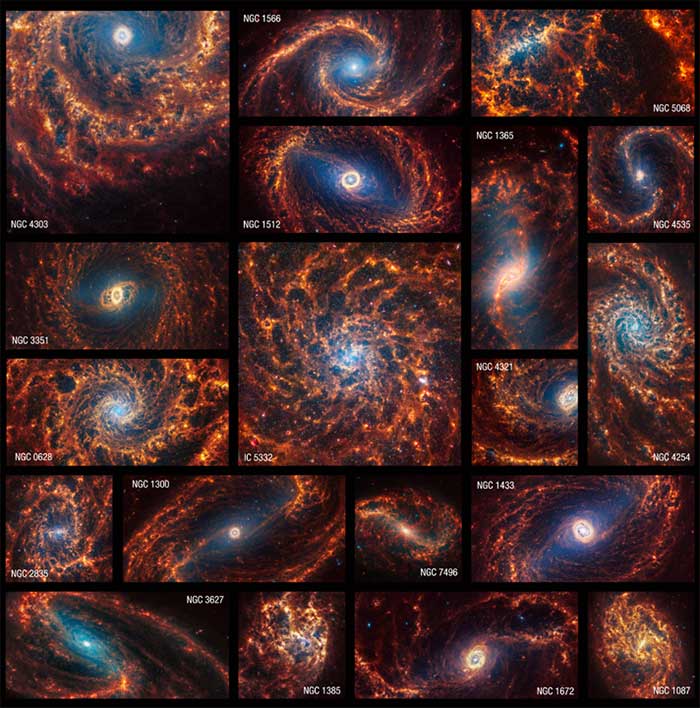 Kính thiên văn James Webb chụp được những hình ảnh tuyệt đẹp của 19 thiên hà xoắn ốc