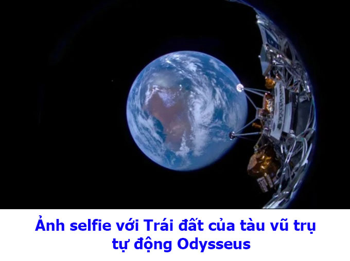 Tàu đổ bộ mặt trăng Odysseus của Mỹ đã gửi bức ảnh đầu tiên tới Trái đất
