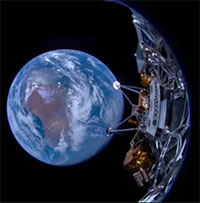 Tàu đổ bộ Mặt trăng Odysseus của Mỹ gửi bức ảnh đầu tiên về Trái đất