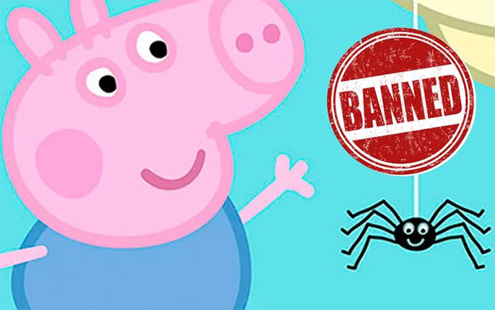 Một tập phim "Peppa Pig" đã bị cấm tại Úc vì dạy trẻ em không sợ nhện