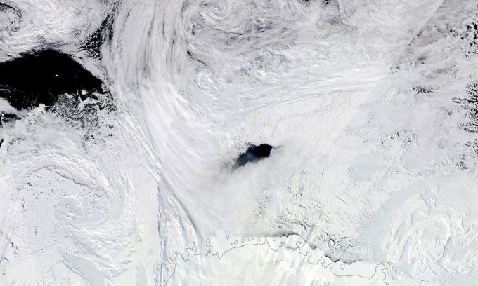 Maud Rise polynya viewed from above.