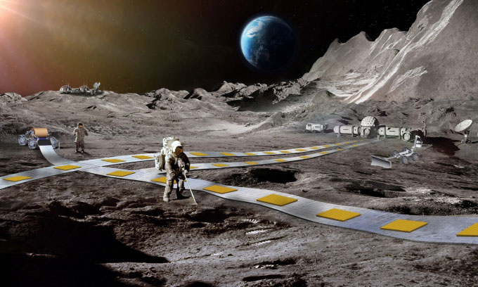 Hệ thống đường sắt sử dụng “robot bay” chở hàng hóa trên Mặt Trăng