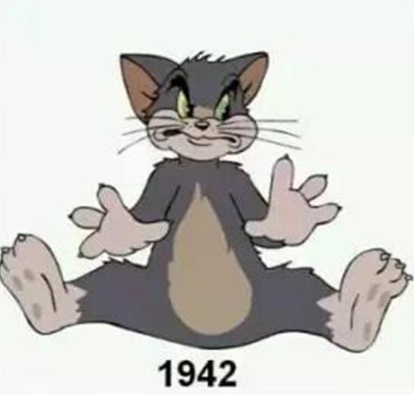 Năm 1942, hình ảnh của Tom trải qua lần thay đổi đầu tiên với một chút điều chỉnh về màu sắc.