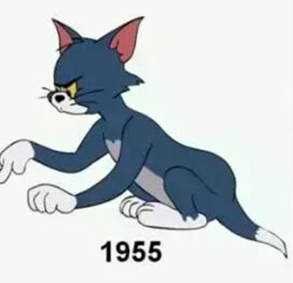 Kể từ năm 1955, màu sắc của Tom dần trở thành chủ yếu là màu xanh lam