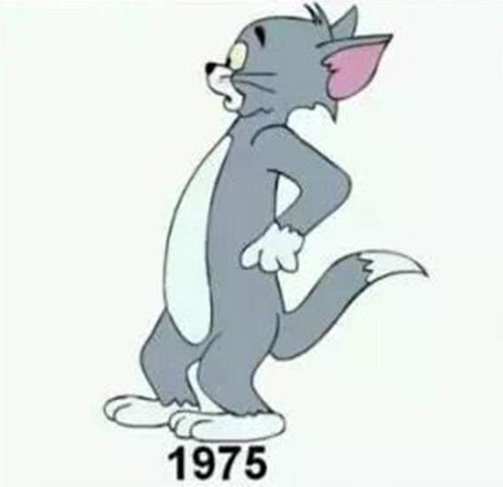 Năm 1975, hình ảnh của Tom được đổi sang hình ảnh chú mèo cao lớn hơn