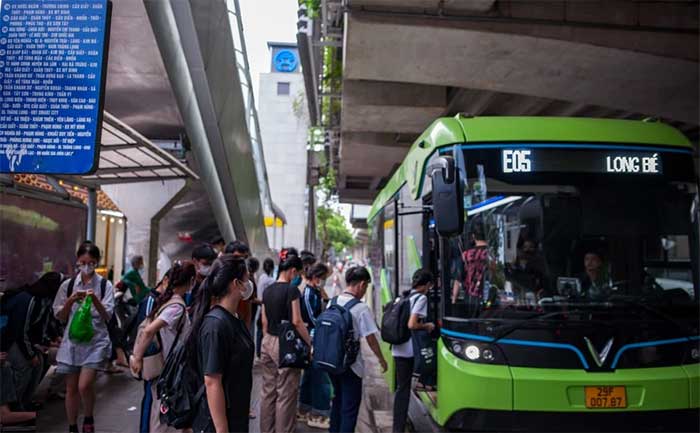 Bus stops are always crowded during peak hours.