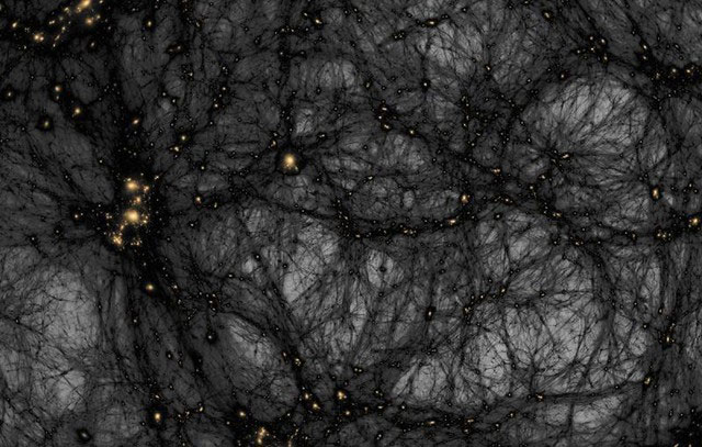 Illustration of dark matter connecting everything in the universe