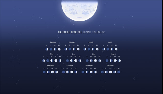 Hôm nay, khám phá chu kỳ trăng qua trò chơi Trăng bán nguyệt trên Google Doodle