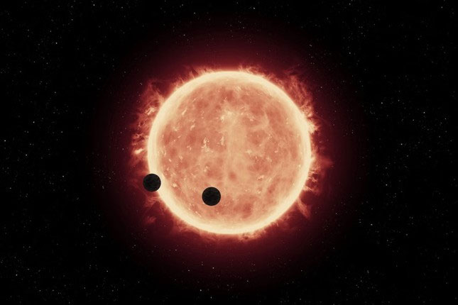 Hai ngoại hành tinh Trappist-1 đi qua ngôi sao của chúng