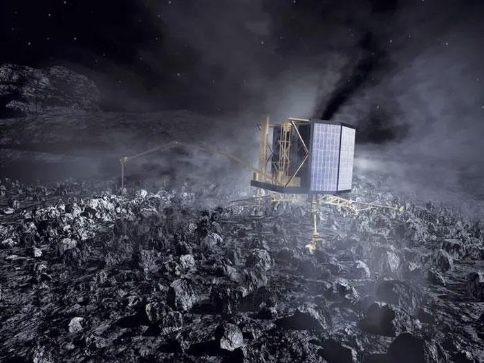 67P/Churyumov-Geramenko với tàu đổ bộ Philae của ESA trên bề mặt