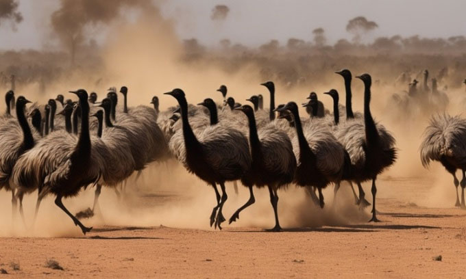 Chim đà điểu emu hoang dã ở Australia.